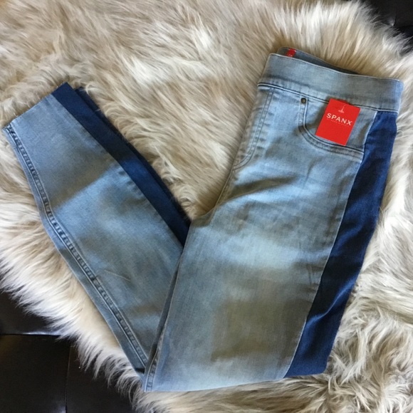SPANX Pants - Spanx Side Stripe Distressed Skinny Jean Large